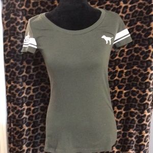 Green small pink shirt